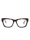 Gucci Square-frame Glasses In 褐色