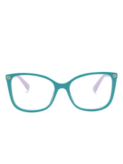 Gucci Brille Mit Eckigem Gestell In Blue