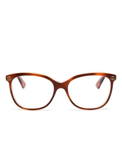 Gucci Square-frame Glasses In Brown