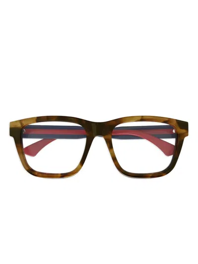 Gucci Square-frame Glasses In Brown