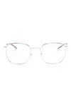 Gucci Brille Mit Eckigem Gestell In Gold