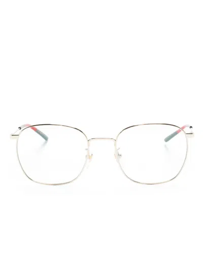 Gucci Brille Mit Eckigem Gestell In Gold
