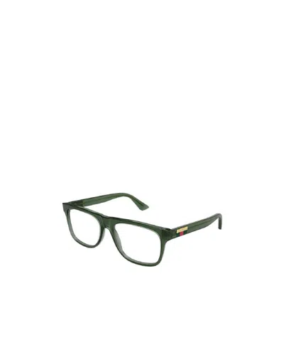 Gucci Square Frame Glasses In Green