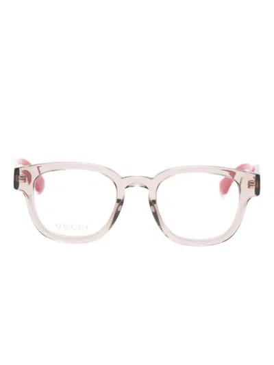 Gucci Square-frame Glasses In Pink