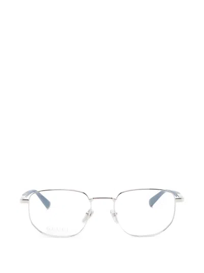 Gucci Square-frame Glasses In Silver