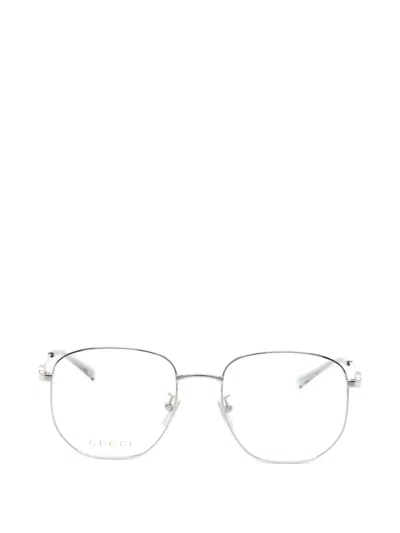 Gucci Square Frame Glasses In Silver
