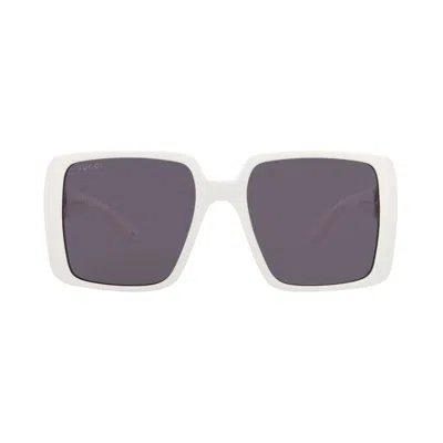 Pre-owned Gucci Square Frame Injection Sunglasses 'white Grey' | Women's Size Onesize