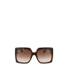 Gucci Tortoiseshell Print Square Sunglasses In Brown