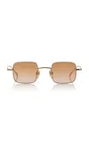 Gucci Square-frame Metal Sunglasses In Orange