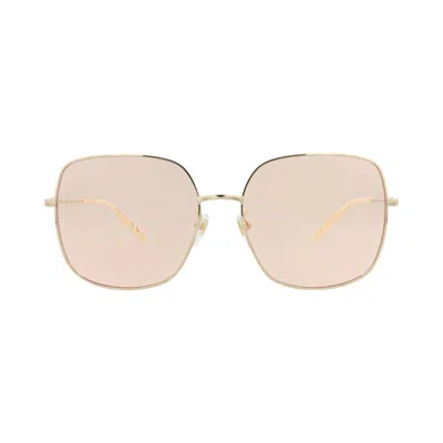 Pre-owned Gucci Square Frame Metal Sunglasses 'gold/pink' | Women's Size Onesize