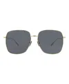 Gucci Square-frame Metal Sunglasses In Gray