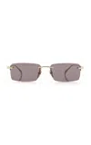 Gucci Women Rectangular Shape Sunglasses In Gray