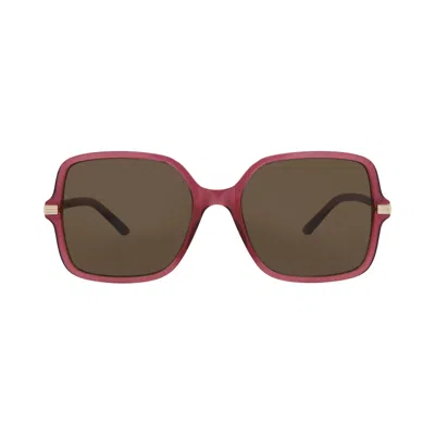 Pre-owned Gucci Square-frame Recycled Acetate Sunglasses 'burgundy Brown' | Red | Women's Size Onesize