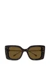 Gucci Tortoiseshell-effect Oversize-frame Sunglasses In 002 Havana Gold Brown
