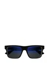 Gucci Rectangle-frame 'black' Sunglasses In 003 Black Black Blue
