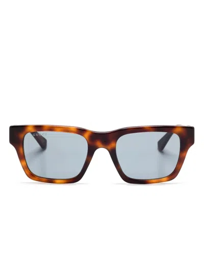 Gucci Square-frame Sunglasses In 褐色