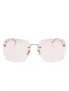 Gucci Square-frame Sunglasses In 金色