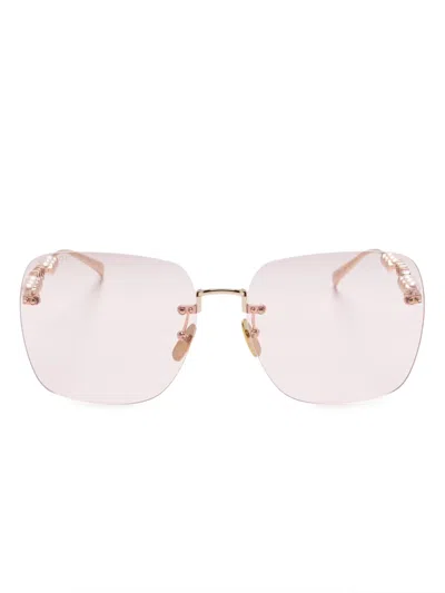 Gucci Square-frame Sunglasses In 金色