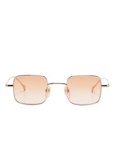 Gucci Square-frame Sunglasses In 金色