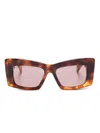 Gucci Womens Gg1842s Tortoise Butterfly-frame Acetate Sunglasses Brown In 褐色