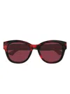 Gucci Sonnenbrille Mit Eckigem Gestell In Red