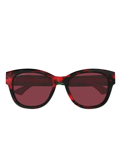 Gucci Sonnenbrille Mit Eckigem Gestell In Red