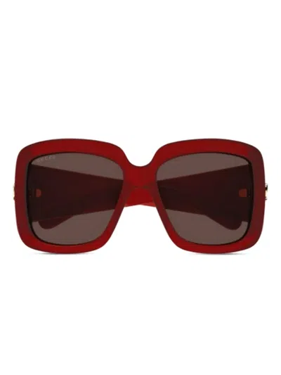 Gucci Square-frame Sunglasses In Red
