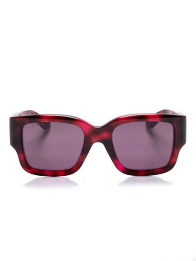 Gucci Square-frame Sunglasses In 褐色