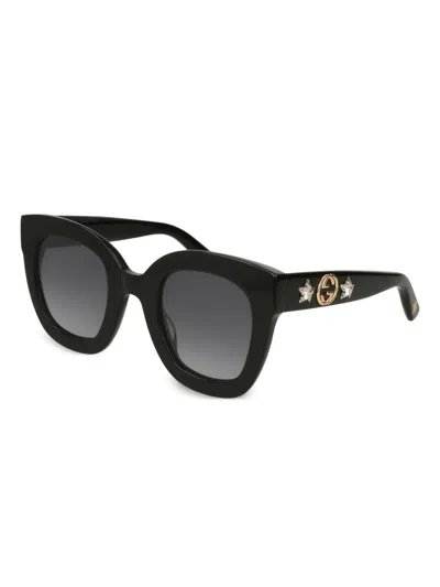 Gucci Black Black Grey Acetate Sunglasses In Neutral
