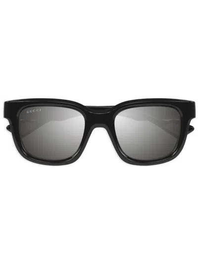 Gucci Eyewear Arm Plate Logo Sunglasses In Black