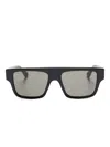 Gucci Acetate Frame Dark Lens Rectangular Sunglasses In Black