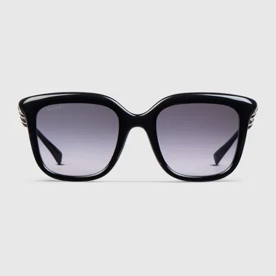 Gucci Square Frame Sunglasses In Black