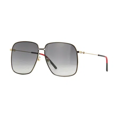 Gucci Square Frame Sunglasses In Metallic