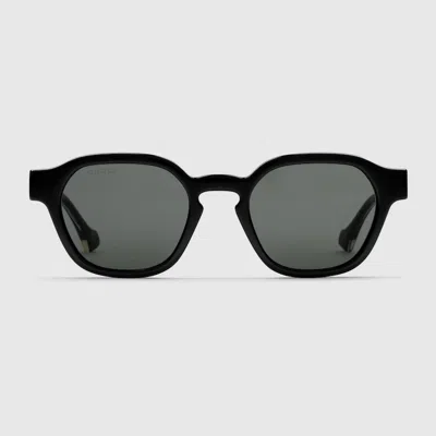 Gucci Gg1730s Linea Lettering 001 Black Crystal Grey Sunglasses