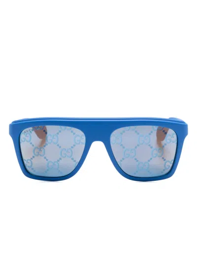 Gucci Square-frame Sunglasses In Blue