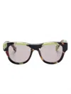 Gucci Square-frame Sunglasses In Braun