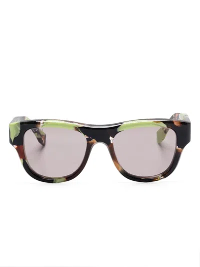 Gucci Square-frame Sunglasses In Braun