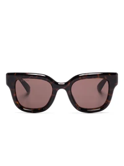 Gucci Square-frame Sunglasses In Brown