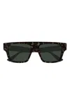Gucci Eyewear Rectangular Frame Sunglasses In Gold