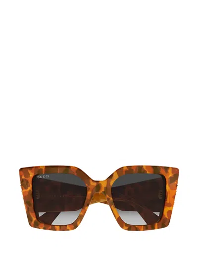 Gucci Square-frame Sunglasses In Gold