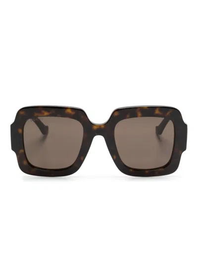 Gucci Square-frame Sunglasses In Brown