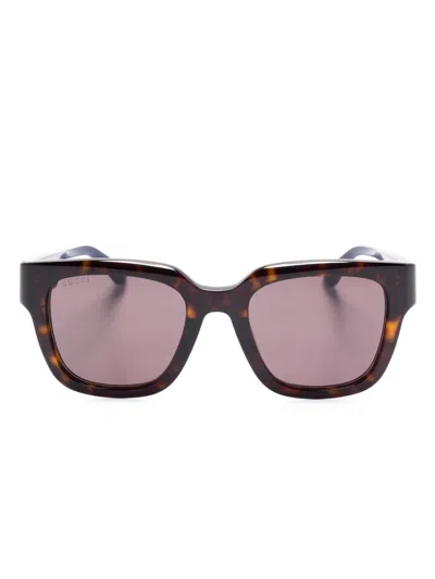 Gucci Square-frame Sunglasses In Brown