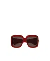 Gucci Womens Red Gc002115 Gg1402s Square-frame Acetate Sunglasses In Brown