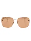 Gucci Square-frame Sunglasses In Gold