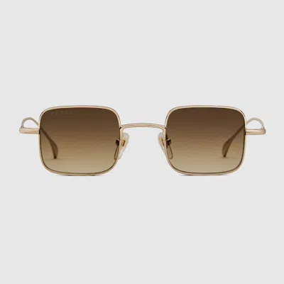 Gucci Square Frame Sunglasses In Gold