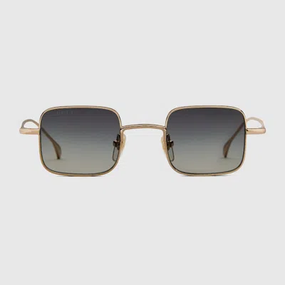 Gucci Square Frame Sunglasses In Gold