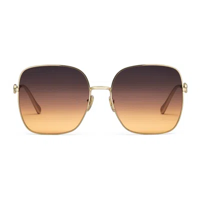 Gucci Gg0879s Sunglasses In 004 Gold Gold Brown