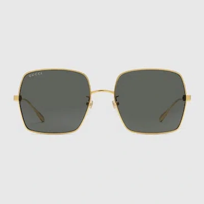 Gucci Eyewear Square Frame Sunglasses In Gold