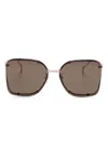 Gucci Square-frame Sunglasses In Gold