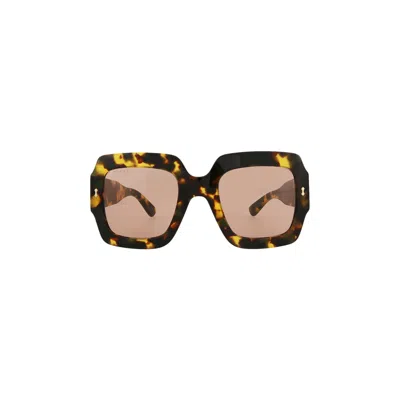 Pre-owned Gucci Square Frame Sunglasses 'havana/red' | Women's Size Onesize
